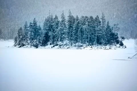 Eibsee winter Stock Photos