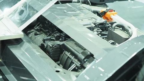 EIC system compatible platform example of EV car . Stock Photos