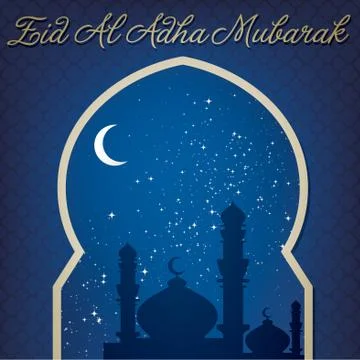 Eid Al Adha card in vector format Stock Illustration