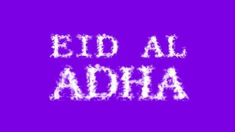Eid Al Adha cloud text effect violet isolated background Stock Footage 139640983