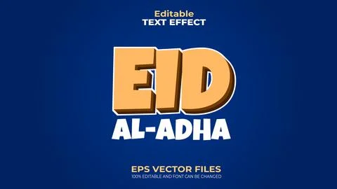 Eid Al-Adha EPS Editable Text Effect and font can be changed 스톡 일러스트