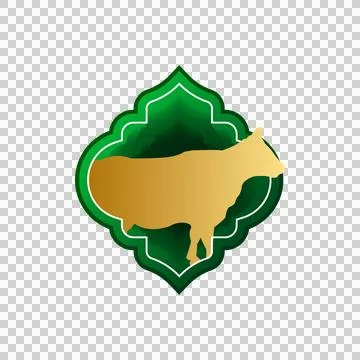 Eid al adha gradient icon infographic with gold cow shape design Stock Illustration
