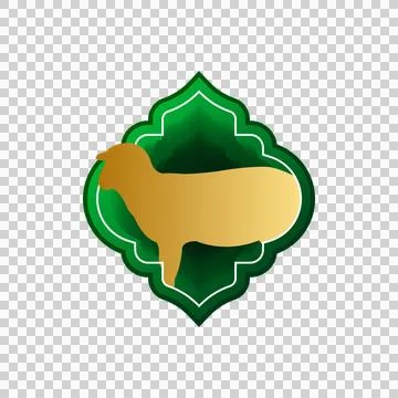 Eid al adha gradient icon infographic with gold sheep shape design Stock Illustration