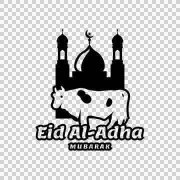 Eid al adha logo template in black graphic Stock Illustration