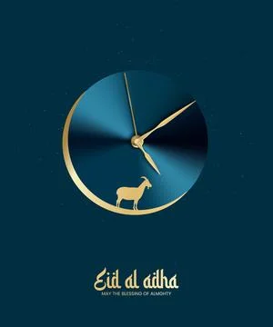 Eid Al Adha Mubarak. Creative design for social media. 3D illustrations Stock Illustration