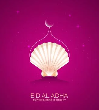 Eid Al Adha Mubarak. Creative design for social media. 3D illustrations Stock Illustration