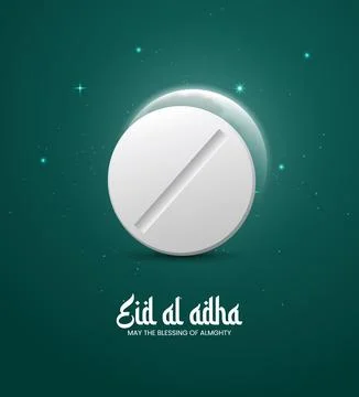 Eid Al Adha Mubarak. Creative design for social media. 3D illustrations Stock Illustration