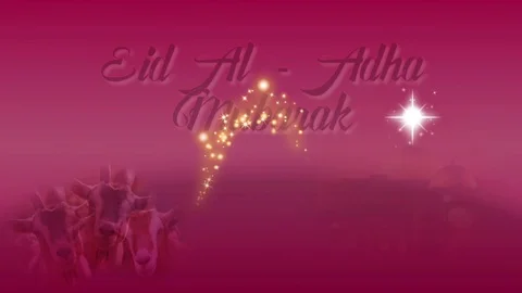 Eid Al Adha Mubarak message card letter to greeting people we care and love Video stock 113735521