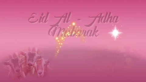 Eid Al Adha Mubarak message letter to greeting people we care and love 스톡 동영상 113735539