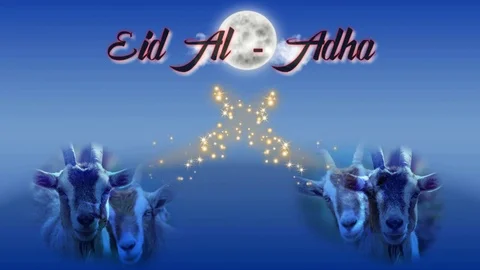 Eid Al Adha Mubarak message letter to greeting people we care and love 스톡 동영상 113735574