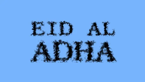 Eid Al Adha smoke text effect sky isolated background Stock Footage 139633902