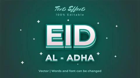 Eid Al - Adha text effect design. For advertisement, poster, banner, promotio Stock Illustration