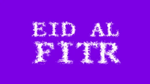 Eid Al Fitr cloud text effect violet isolated background Stock Footage 139640966