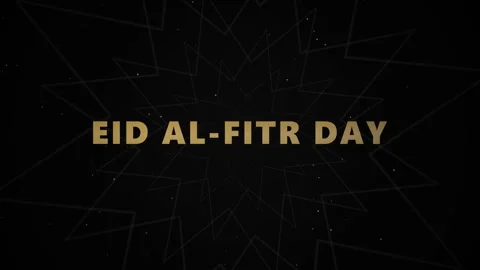 Eid al-Fitr Day text animation with geometric star background Stock Footage 337448873