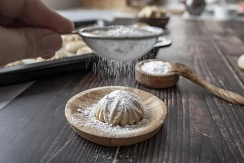 Eid al Fitr a different types of baked sweet Fabulous Kahk  Eid Cookies Foto stock