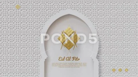 Eid Al Fitr Landing Page Template With Ketupat 3D Render Illustration And Isl PSD Template
