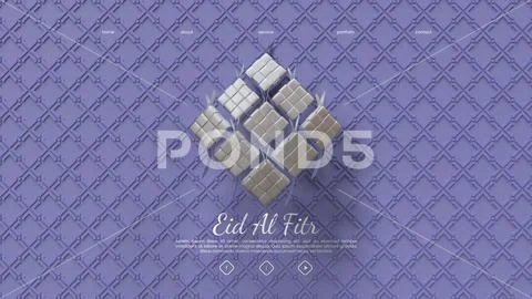 Eid Al Fitr Landing Page Template With Ketupat 3D Render Illustration And Pur PSD Template