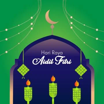 Eid al fitr mosque vector design background for islamic celebration festival Stock Illustration