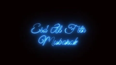 Eid al fitr mubarak neon light effect green screen background Stock Footage 302771053
