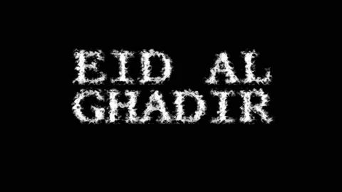 Eid Al Ghadir cloud text effect black isolated background Stock Footage 139640987