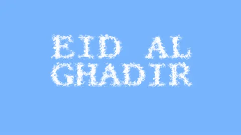 Eid Al Ghadir cloud text effect sky isolated background Stock Footage 139640997