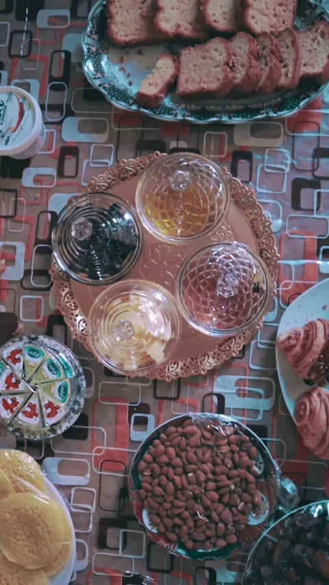 Eid breakfast, Moroccan style Video stock 303966794