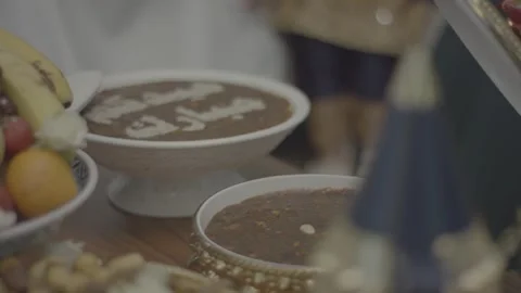 Eid coffee and Omani sweets in an Omani home Stock Footage 335923245