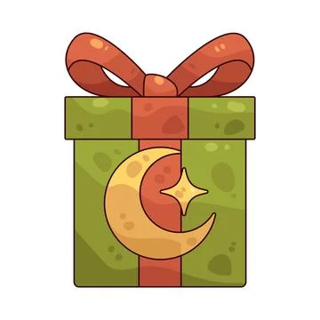 Eid gift box illustration Stock Illustration