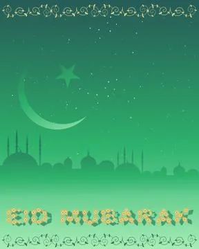 Eid greeting card Stock Illustration