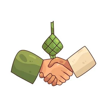 Eid handshake illustration Stock Illustration