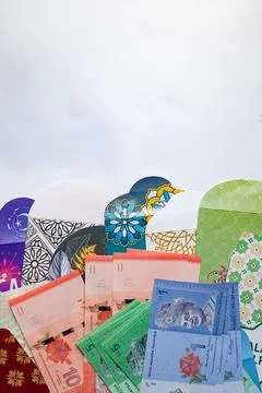 Eid Money Envelopes With Ringgit Notes Foto stock