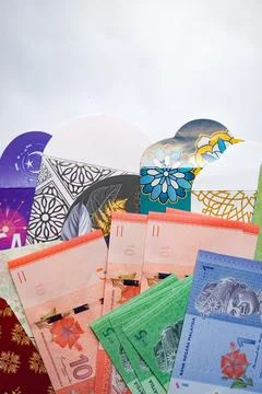 Eid Money Envelopes With Ringgit Notes Stock Photos