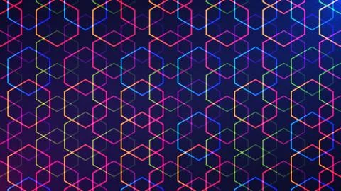 Eid Mubarak abstract light background with glowing neon geometric islamic pat Stock Illustration