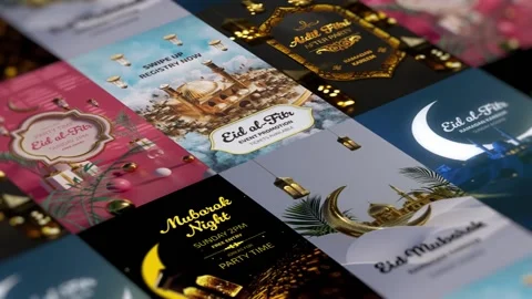 Eid Mubarak and Ramadan Stories Pack After Effects stock