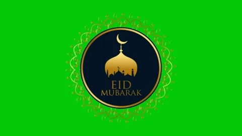 Eid Mubarak Animation in green screen Stock Footage 178804014