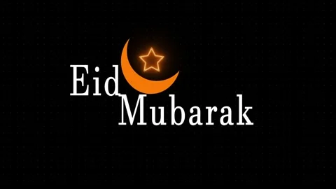 Eid mubarak animation with moon and star. Eid mubarak islamic holiday greet.. Stock Footage 336895743