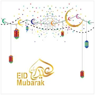 Eid Mubarak  Arabic calligraphy Stock Illustration