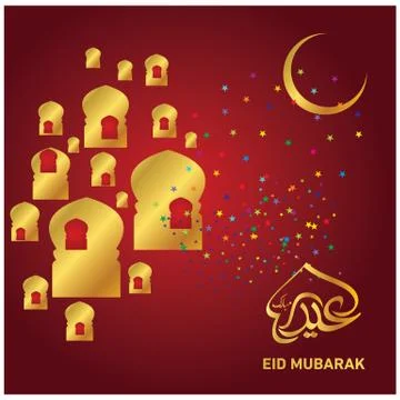 Eid Mubarak  Arabic calligraphy Stock Illustration