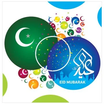 Eid Mubarak  Arabic calligraphy Stock Illustration