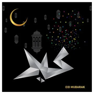 Eid Mubarak  Arabic calligraphy Stock Illustration