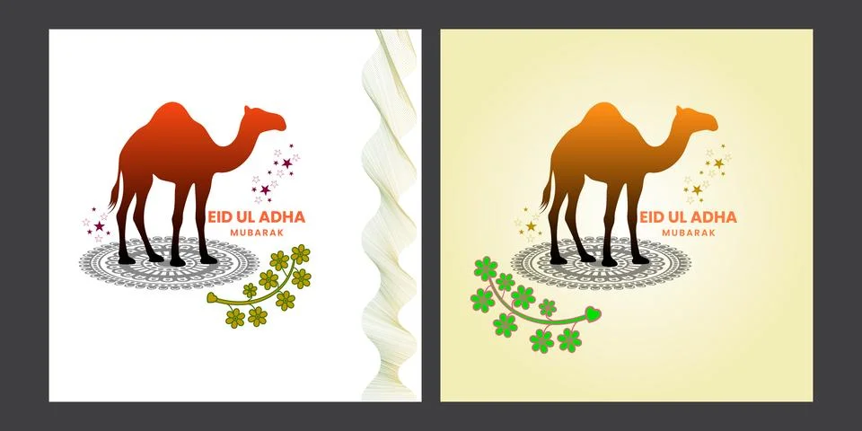 Eid Mubarak background featuring Idul Adha elements for social media Stock Illustration