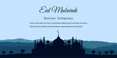 Eid Mubarak banner template Illustrazione stock