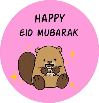 Eid Mubarak Beaver Stock Illustration