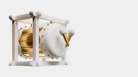 Eid Mubarak Bedug Background 3D Render Illustration Stock Illustration