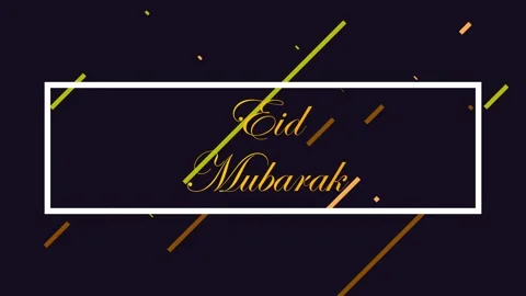 Eid mubarak with blue background for eid al-fitr and eid al-adha. Stock Footage 200763159