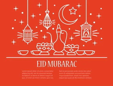 Eid Mubarak card Stock Illustration
