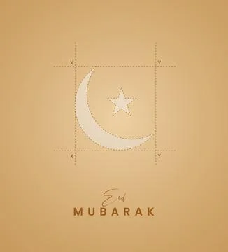 Eid Mubarak, Creative ads design for social media. 3D illustration Stock Illustration