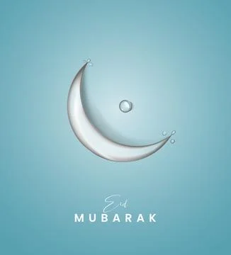 Eid Mubarak, Creative ads design for social media. 3D illustration Stock Illustration