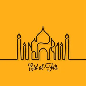 Eid Mubarak design line concept background Stock Illustration