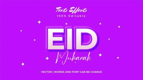 Eid Mubarak editable text effect. Vector design for poster, background, banne Stock Illustration